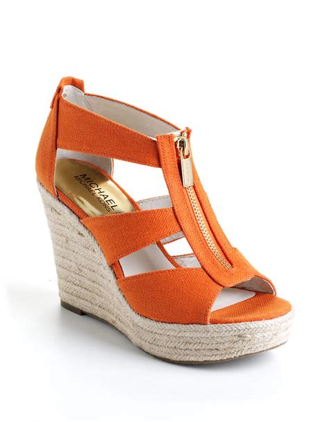 orange michael kors shoes